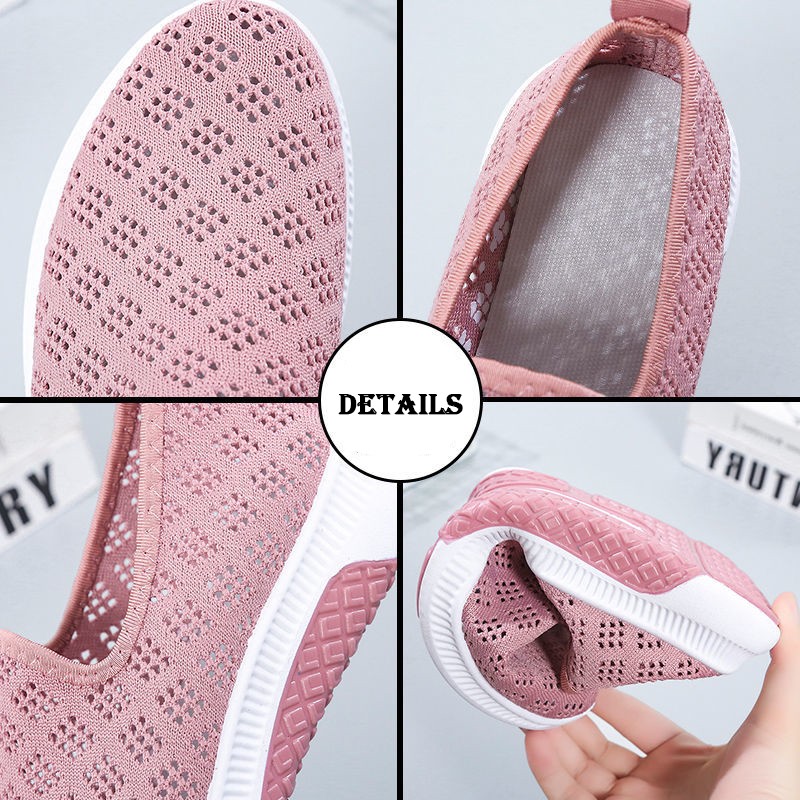 Summer Korean Fashion Mesh Women Shoes Comfortable Breathable Hollow Gym Walking Casual Sneakers Flat Ladies Vulcanized Shoes
