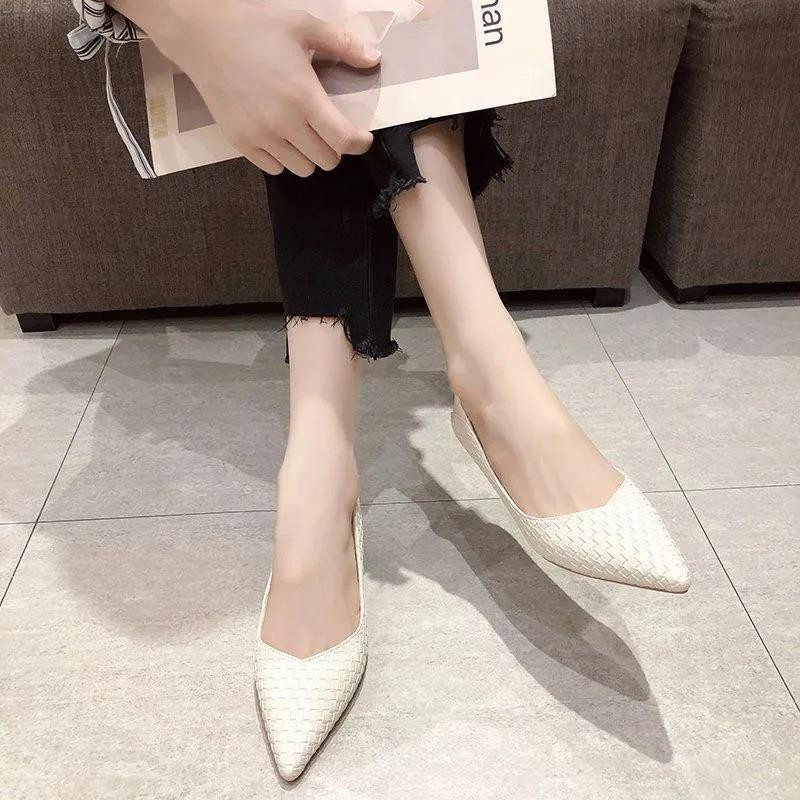 Women Pumps Fashion Office Lady Med Heels Shoes Woman Thin Heel Female Work Shoes Spring Autumn Pointed Single Shoes