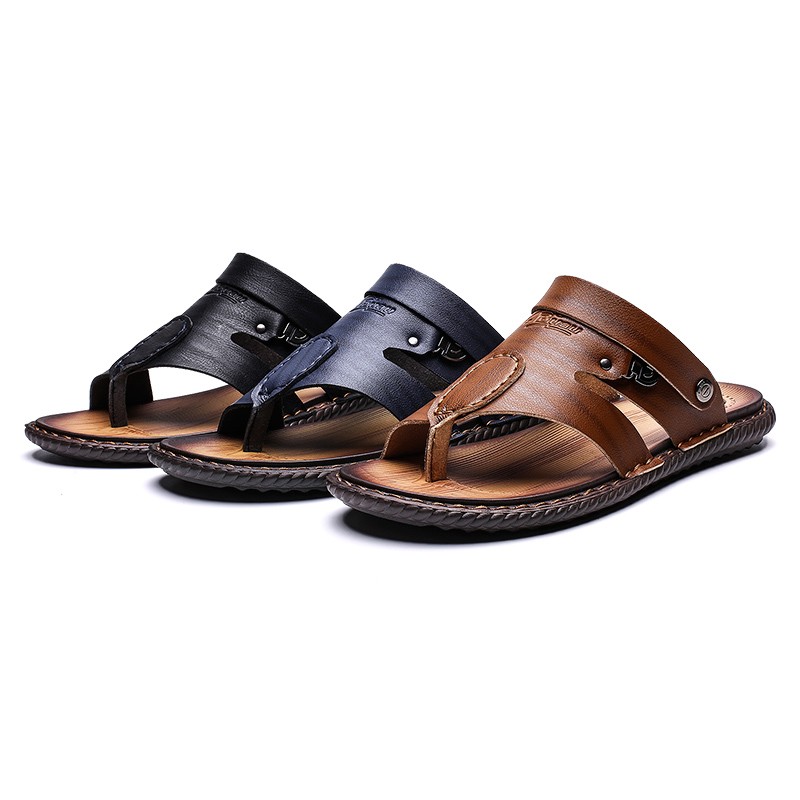 YEINSHAARS Summer New Style Men Leather Sandals Soft Bottom Leisure Men Shoes Sandals Recommend Zandalias Para Hombre Verano