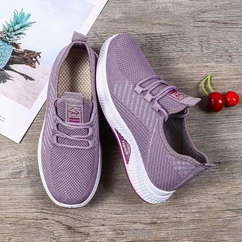 Sneakers Women Running Casual Fit Simple Design Mesh Material Round Toe Cap 3 Colors 7 Sizes To Choose