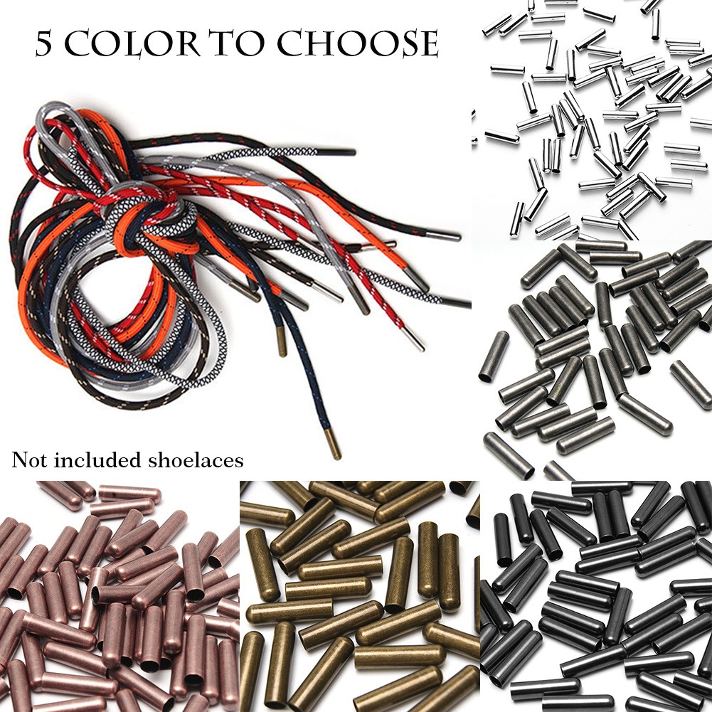 50pcs Ends Tips Shoelace DIY Seamless Fashion Accessories Rustproof Metal aglet Luxury Durable Repair Lock Clip Decoration