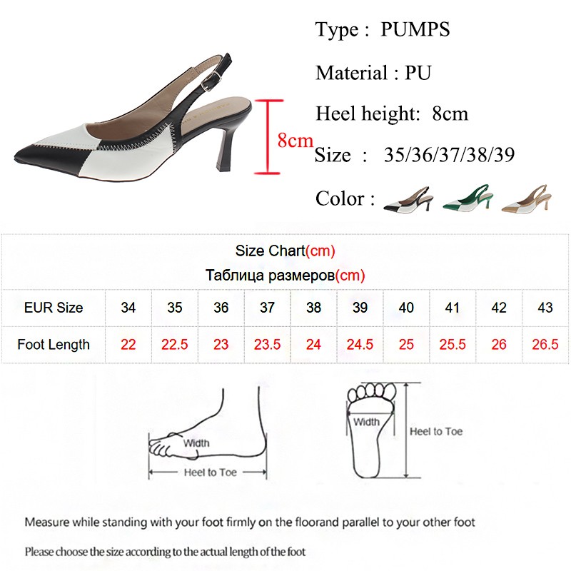 JMPRS Fashion Patchwork High Heel Pumps Women Summer Pointed Toe Slingback Sandals Woman Green Stiletto Heel Ladies Shoes