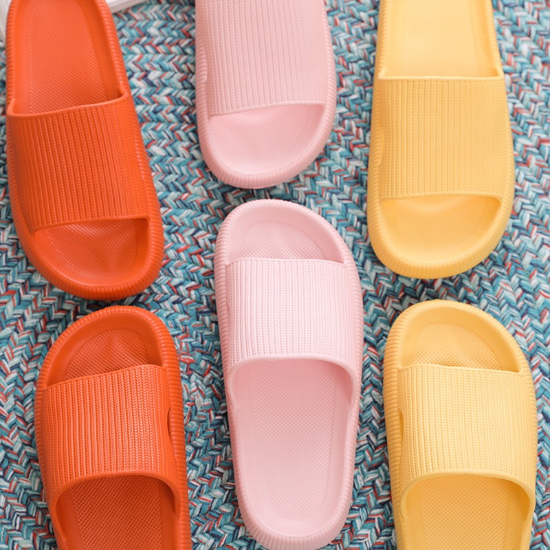 Rimocy Thick Sole Home Women Slippers Soft Summer Slides Non-slip Woman Flat Heel Comfortable Sandals Flip Flops Female