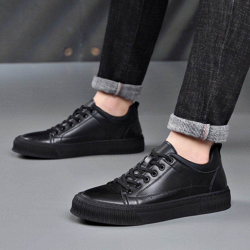 2022 new men's casual shoes breathable trend clown white shoes handmade luxury wear-resistant leisure flats black white W322