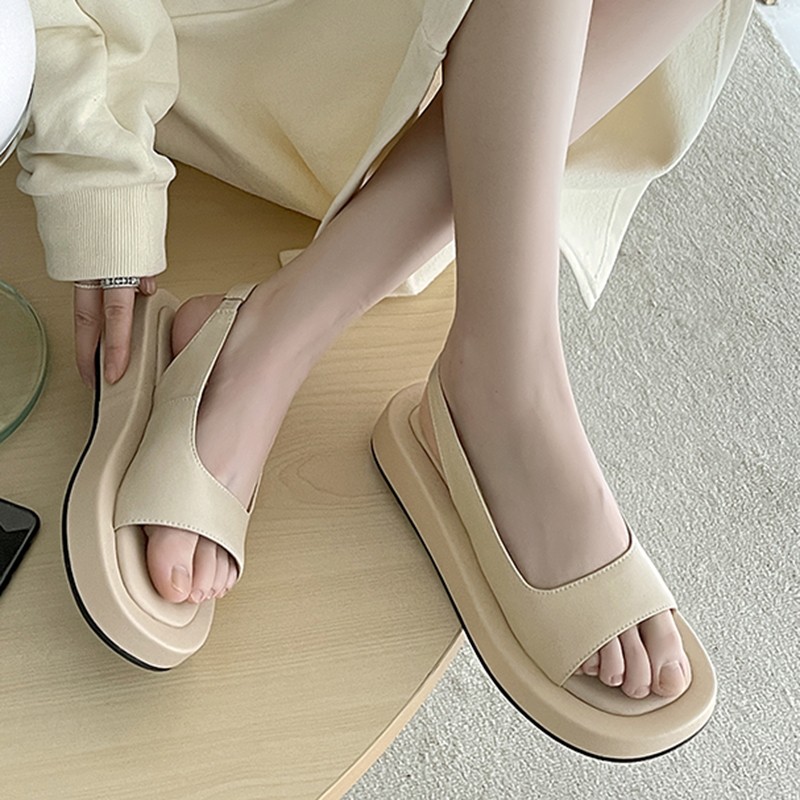 VENTACT Size 33-43 New Arrivals Women Sandals Genuine Leather Thick Bottom Women Shoes Fashion Summer Ins Sandals Shoes