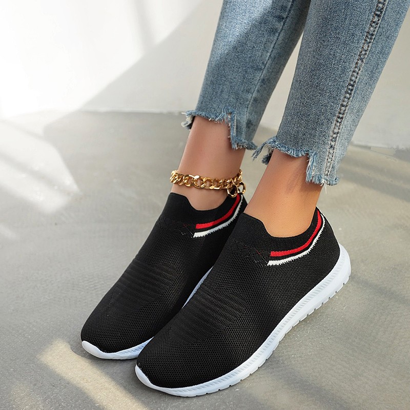 2022 women's vulcanized shoes spring and autumn new women's thick-soled sports shoes solid color slip-on ladies casual shoes