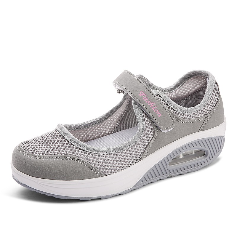 Women Platform Sneaker Summer Fitness Mesh Slimming Sneakers Female Height Increasing Shoes Hook and Loop Chunky Walking Shoes