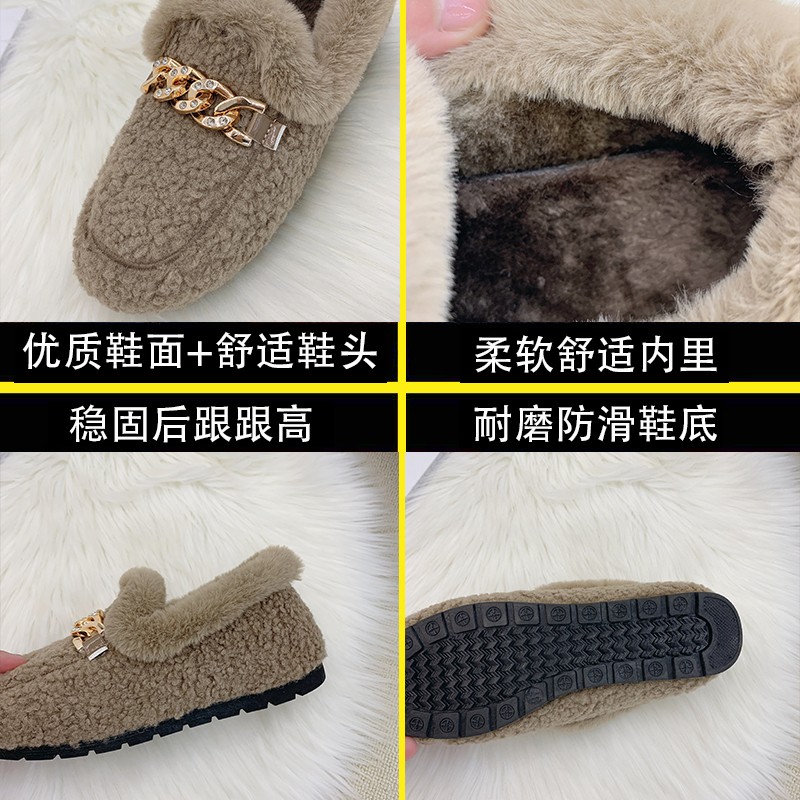 woman slippers summer sandals fox fur slides mules black shoes for women loafer 2022 home shoes spring outdoor block heel