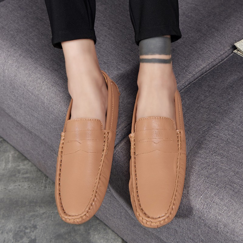 Leather men's shoes luxury brand men's casual shoes comfortable non-slip shoes men's genuine driving shoes simple fashion shoes