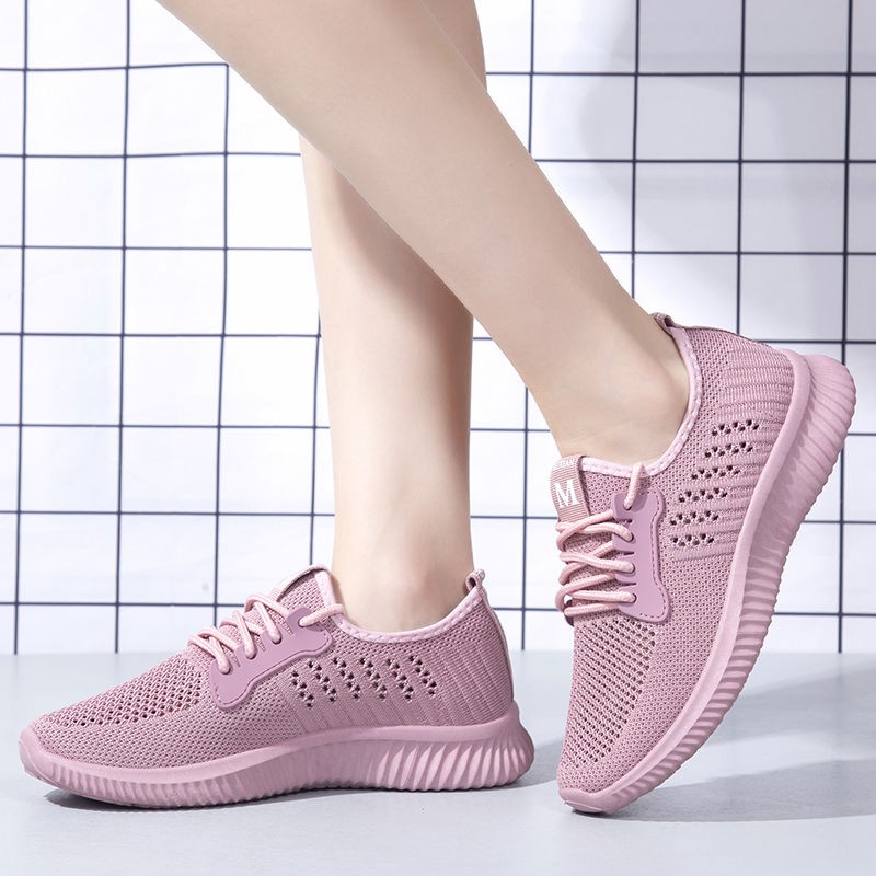 2021 new women's shoes casual slip-on breathable wear-resistant non-slip lazy light comfortable sneakers mesh surface lady shoes