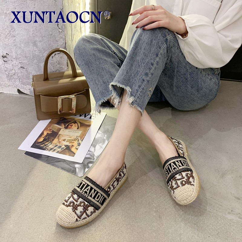 Women's shoes spring and autumn new canvas peas fisherman shoes flat shoes flat shoes outdoor running shoes for women