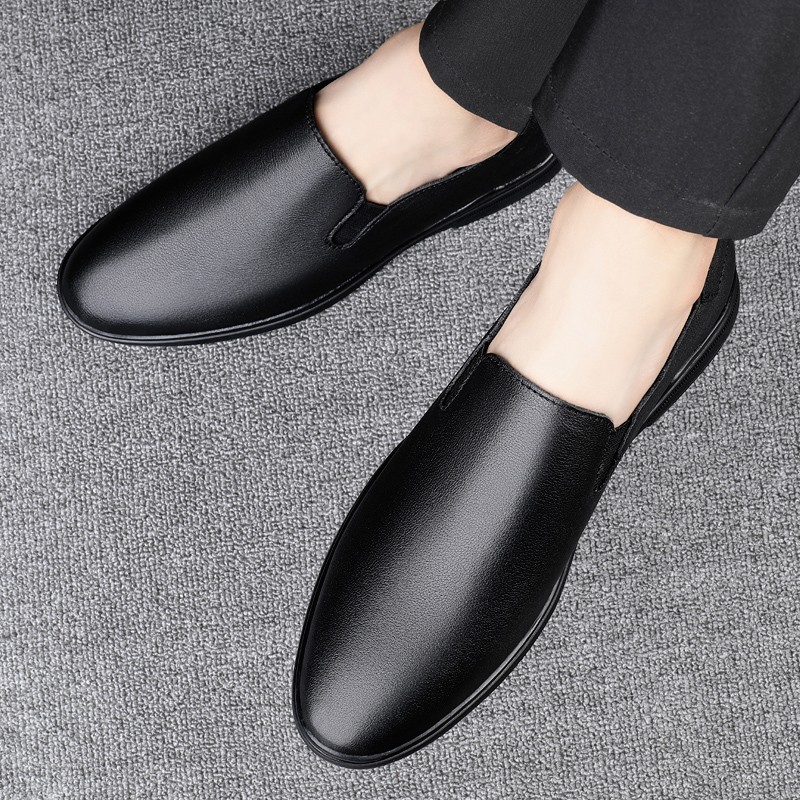 Genuine leather men's casual shoes luxury brand shoes breathable slip on lazy driving shoes high-end fashion shoes