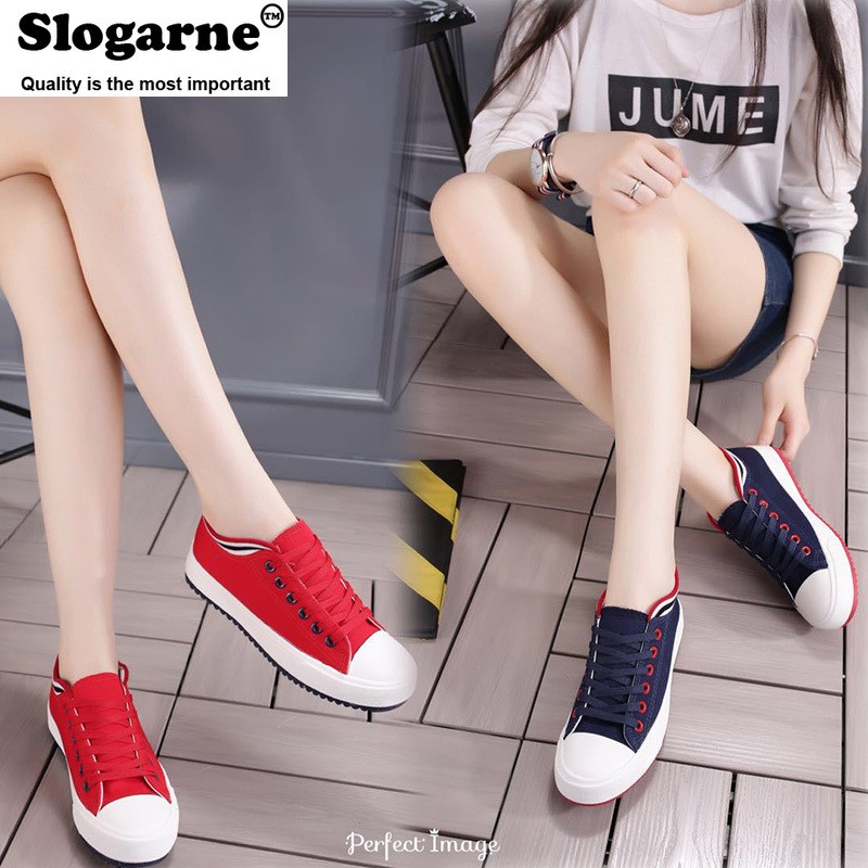 Student Sneakers Flat Canvas Shoes Lace Up Women Spring Classic Casual Sneakers Thick Sole Vulcanized Shoes Platform Shoes