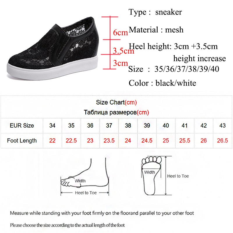 Lucifer Spring Summer Lace Breathable Sneakers Women Comfort Soft Sole Casual Shoes Woman Slip-on Height Increasing Shoes Mujer