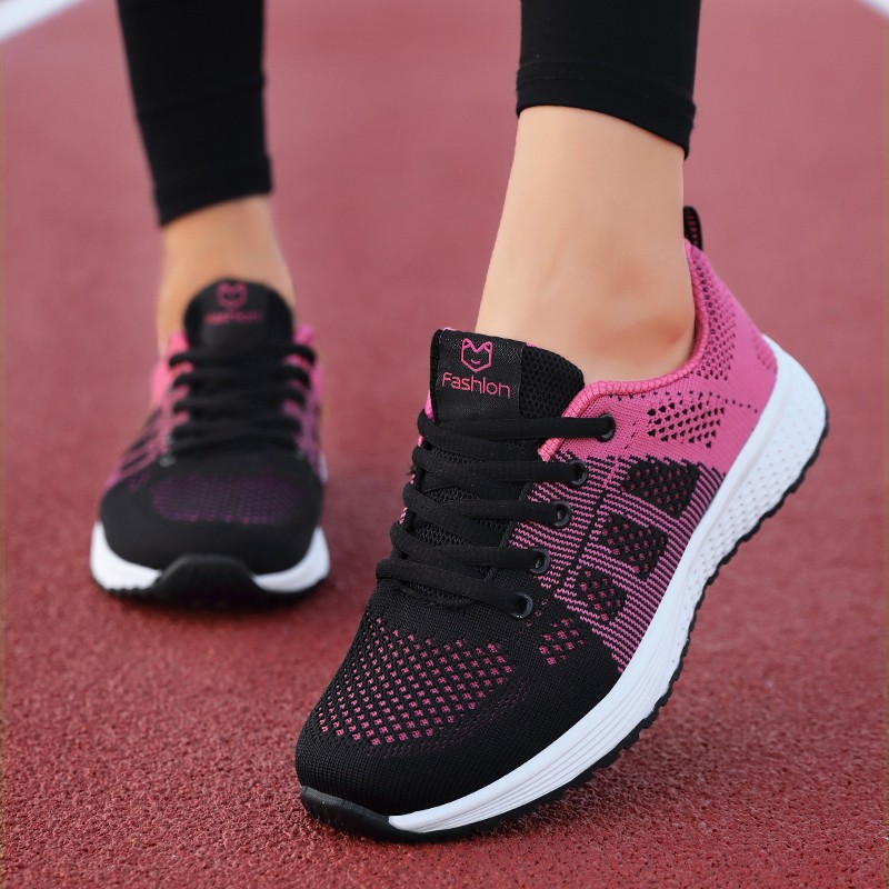 2021 New Sneakers Women Loafers Fashion Casual Women Shoes Breathable Lace-Up Mesh Women Sneakers