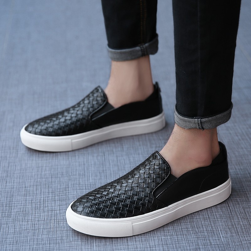 Men Oxfords Genuine Leather Men's Casual Shoes Luxury Brand Fashion Shoes Breathable Hand Knit Shoes Anti-slip Simple Shoes