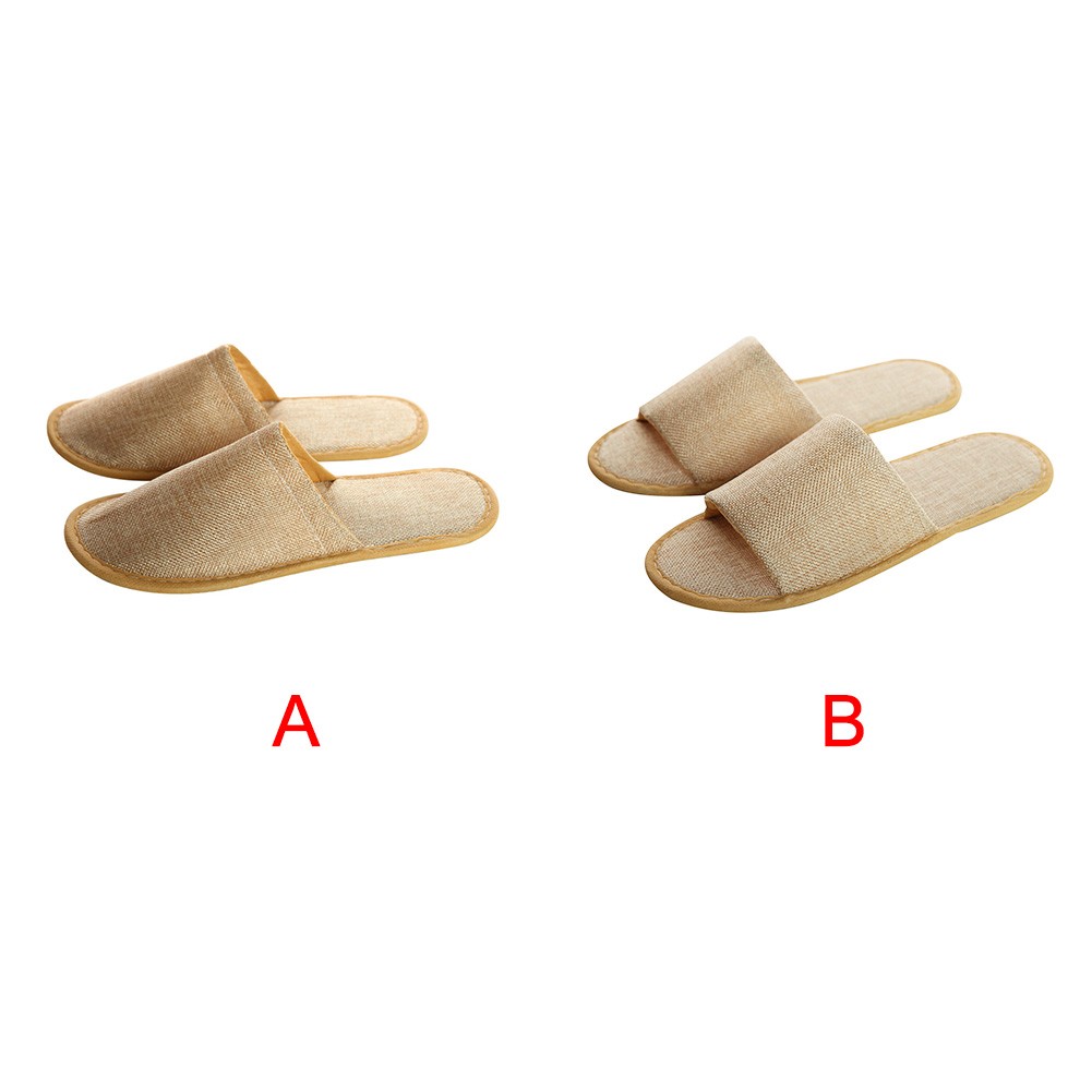 5 Pairs Home Guest Casual Disposable Adult Anti-slip Accommodation Linen Soft Slippers Travel Hotel Gift Unisex Spa Comfortable