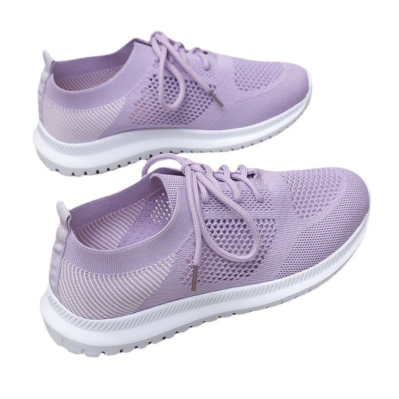 2022 Women Mesh Lace-up Sneakers Female Summer Vulcanized Mesh Breathable Sneakers Ladies New Flats Shoes Plus Size 43