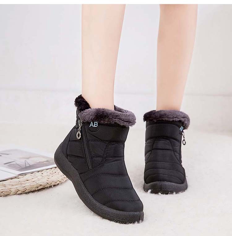 2021 women shoes waterproof boots for women zipper ankle chunky boots female winter snow boots women boots plus size botas mujer