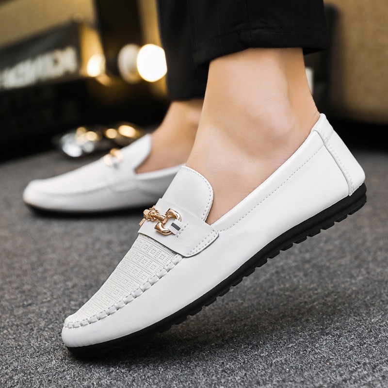 ZYYZYM Spring Autumn Men Casual Shoes Leather Trend Versatile Soft Sole Simple Loafers #D09