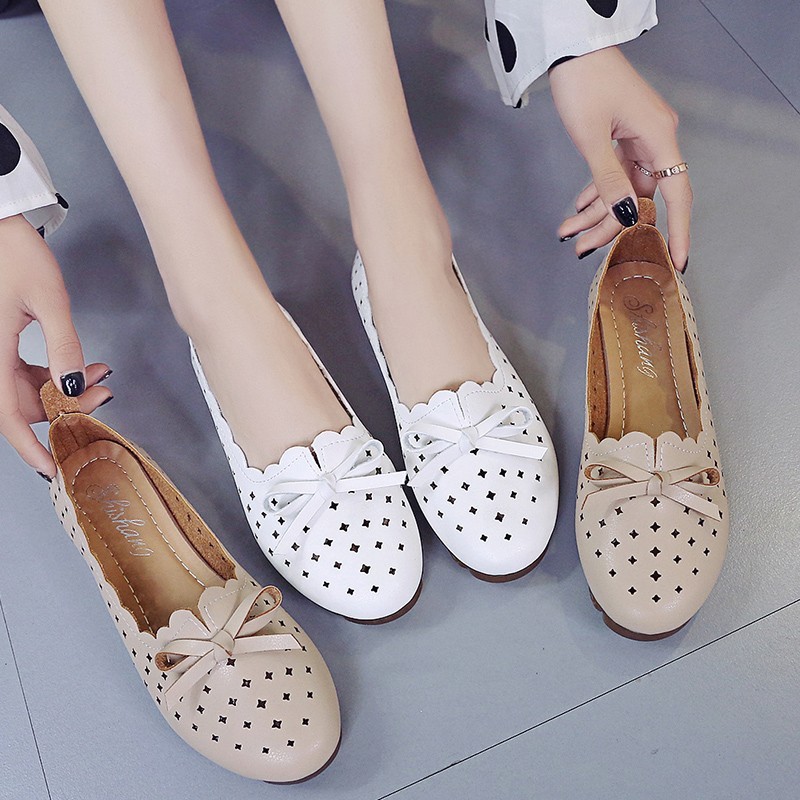 2022 Spring New Summer White Sneakers Women Mesh Flat Shoes Nurse Flats Shoes Casual Ballet Shoes Women 40