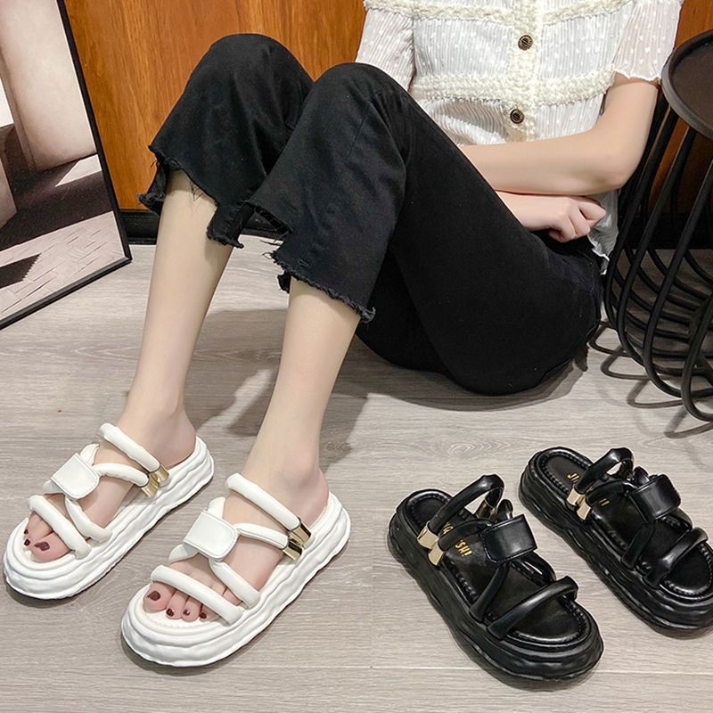 Summer thick-soled slippers for women outdoor fashion fairy wind high quality comfortable beach sandals foot massage