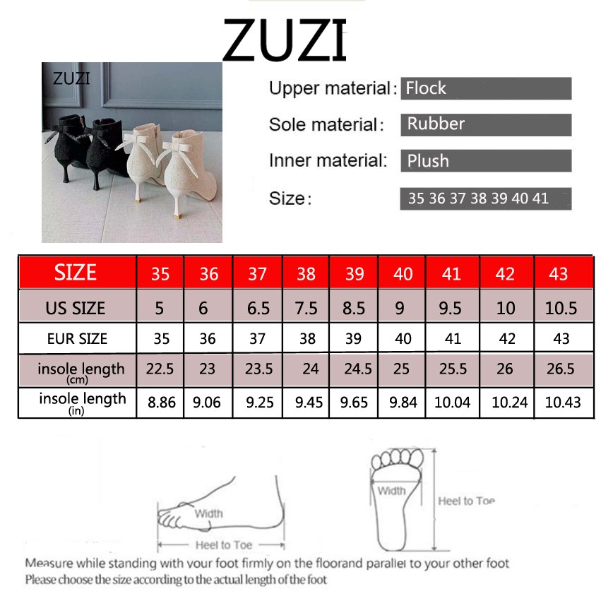 ZUZI Pointed stiletto bow high heels 2021 autumn and winter new martin boots female side zipper rhinestone short boots women