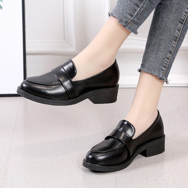 Rimocy Patent Leather Loafers Women 2022 Spring Slip On Thick Heel Casual Shoes Classic Black Soft Bottom Office Lady Shoes