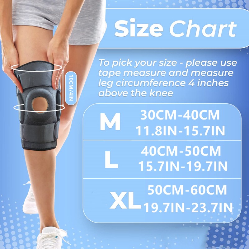 1PC Knee Brace Protective Pad with Dual Metal Side Knee Stabilizers Support ACL MCL Cartilage Tear Arthritis Tendon Pain Relief