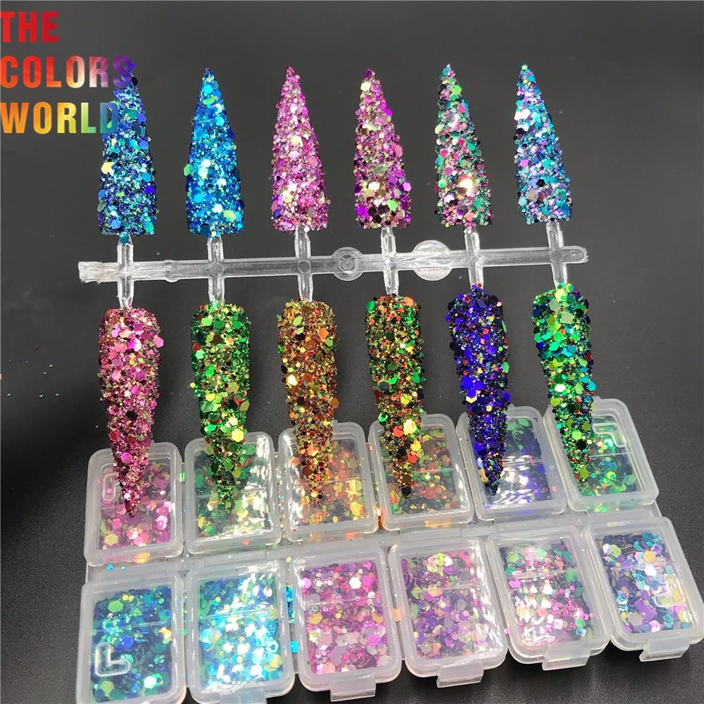 TCT-565 Shinning Chameleon Chunky Nail Glitter Decoration Arte de uñas With Purpurina Groisa Manicure Crafts Festival Accessories