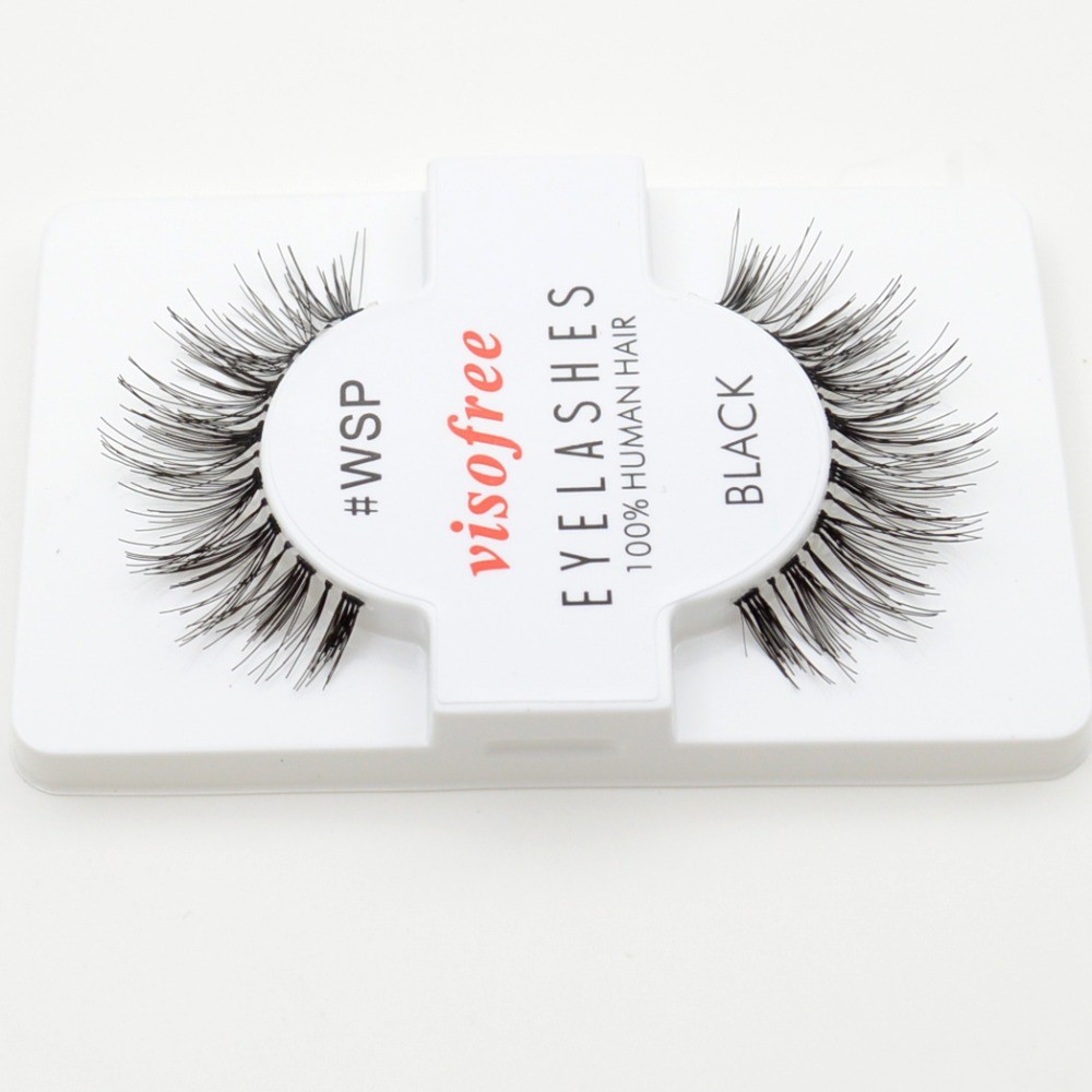 Handmade False Eyelashes 100% Human Hair 12 Pairs Messy Natural Eyelashes maquiagem cilios by Visofree