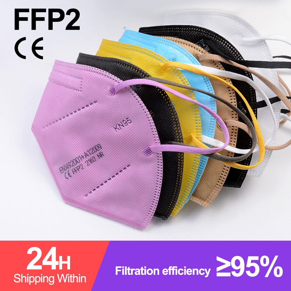 5-200pcs KN95 Mask 5 Layers Filter CE FFP2 Mascarillas ffp2masken Mouth Protective Reusable Face Masks Respirator Mask