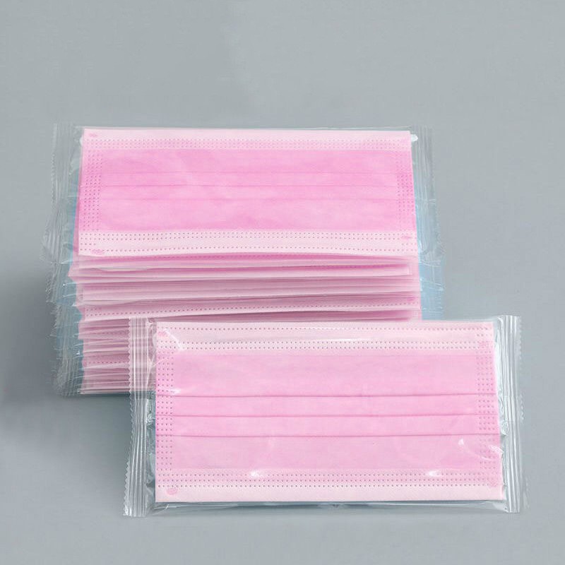 10/100/200/400pcs Disposable Adult Mask 3-Layer Non-woven Meltblown Mask Individually Wrapped Mask Black Filter Mask Face Masks