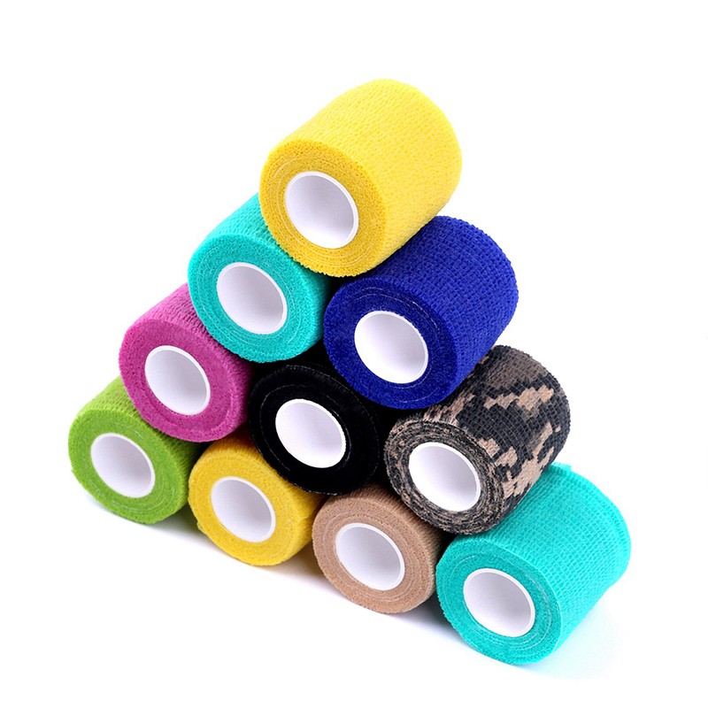 10pcs Waterproof Protection Security Self Adhesive Elastic Cohesive Bandage Wrap First Aid Sports Body Gauze Veterinary Medical Tape