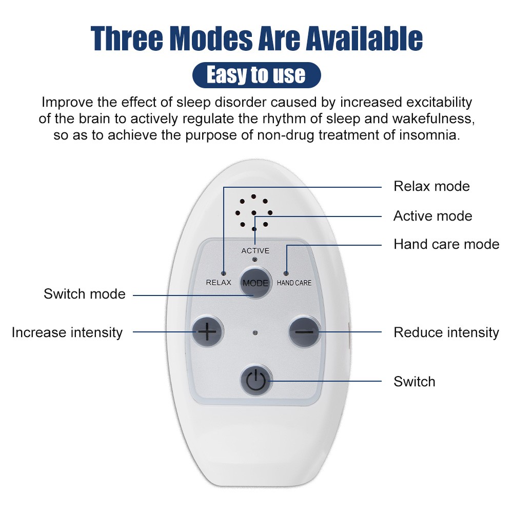 USB Handheld Sleep Aid Device Insomnia Microcurrent Sleep Aid Tool Hold Stress Relief Improve Sleep Quality Health Care