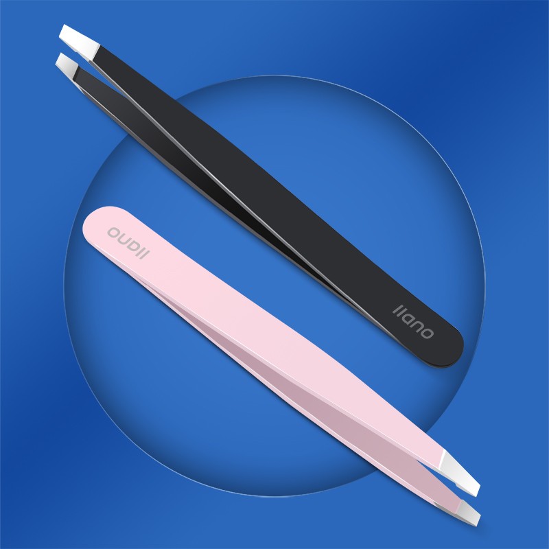 LLANO Eyebrow Tweezers Removal Makeup Tools Stainless Steel Slanted Eye Brow Clip Fine Hair Puller Face Care Eyebrow Scissors