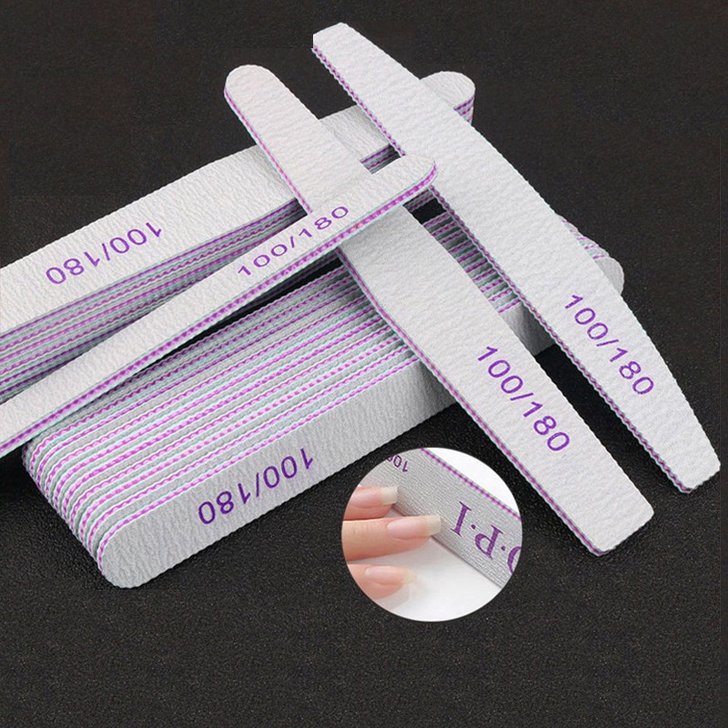 Professional Nail File 100/180 Double-sided Nail File Strips Nail Art Sanding Files Manicure Polishing Nail Care Tool