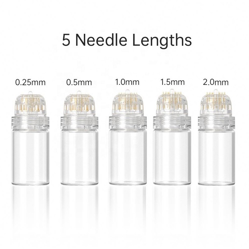 Newest Design Reusable Hydra Stamp 20 Pin Gold Titanium Needle Skin Care Anti Aging Whitening Bottle Roller Hydra Needle