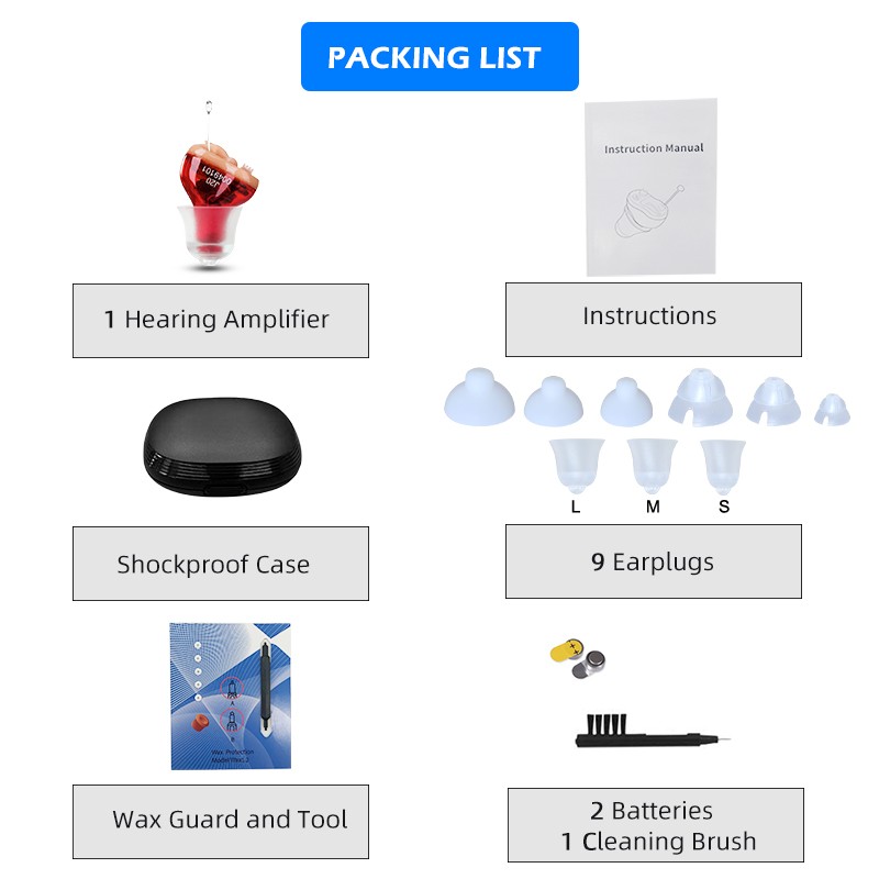 Hearing Aids Hearing Aids for Deaf/Elderly Adjustable Micro Wireless Small Size Invisible Hearing Aid J20 Ear Loudspeaker