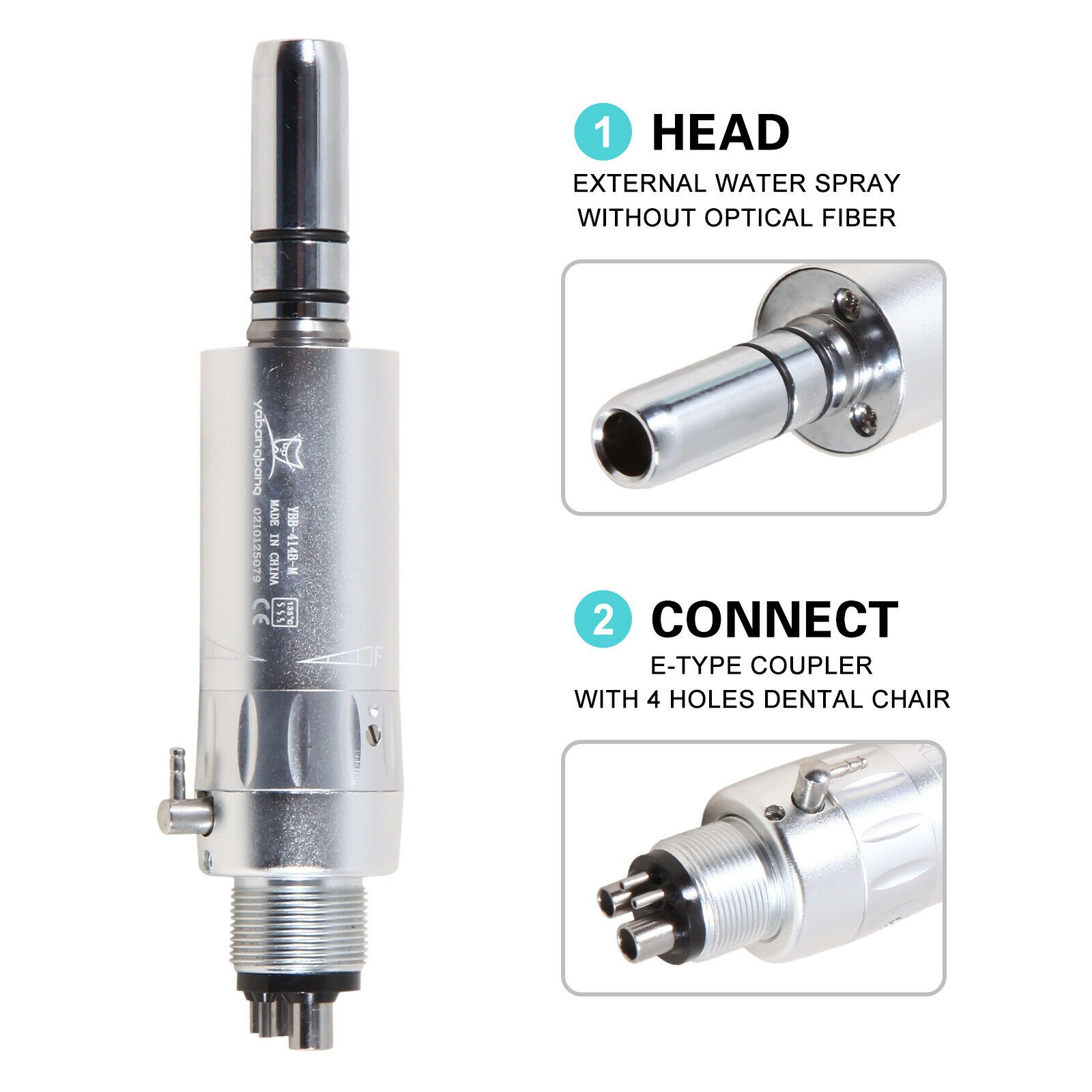 NSK Style Dental Slow Low Speed ​​External Single Water Spray Contra Angle Straight Air Motor Handpiece 4 Holes