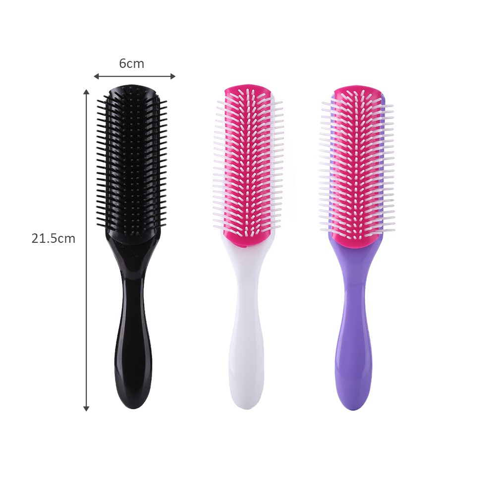 9 Rows Styling Hair Brush Straight Curly Hair Detangling Comb Scalp Massage Detachable Hair Brush for Women Men Home Barber Shop