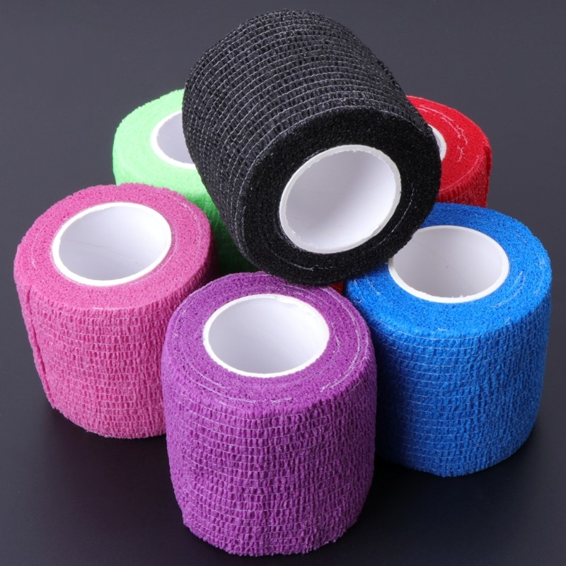 6pcs Disposable Self-Adhesive Elastic Bandage For Handle Grip Tattoo Tube