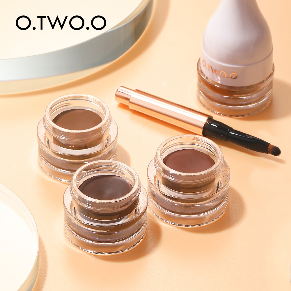 O.TW O.O Eyebrow Pomade Eyebrow Mascara Natural Waterproof Long Lasting Creamy Texture 4 Colors Tinted Sculpted Eyebrow Gel With Brush