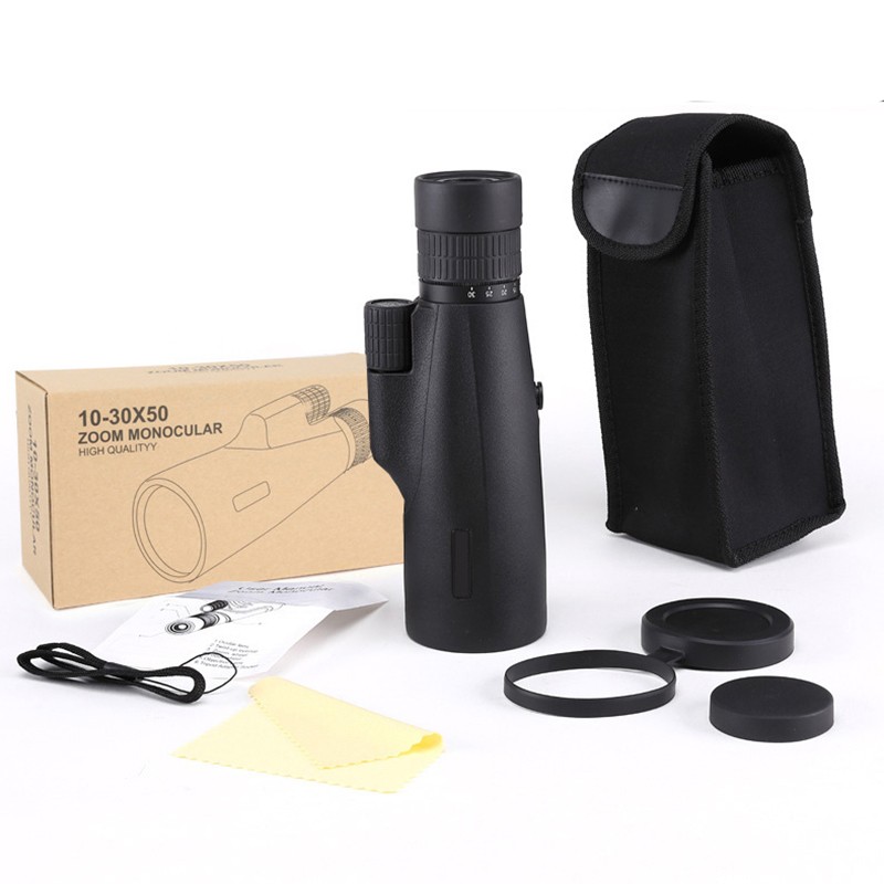 10-30 x 50 Powerful Monocular BKA4/FCM Long Range Pocket Spotting Zoom Telescope Glasses for Hunting Camping Tourism