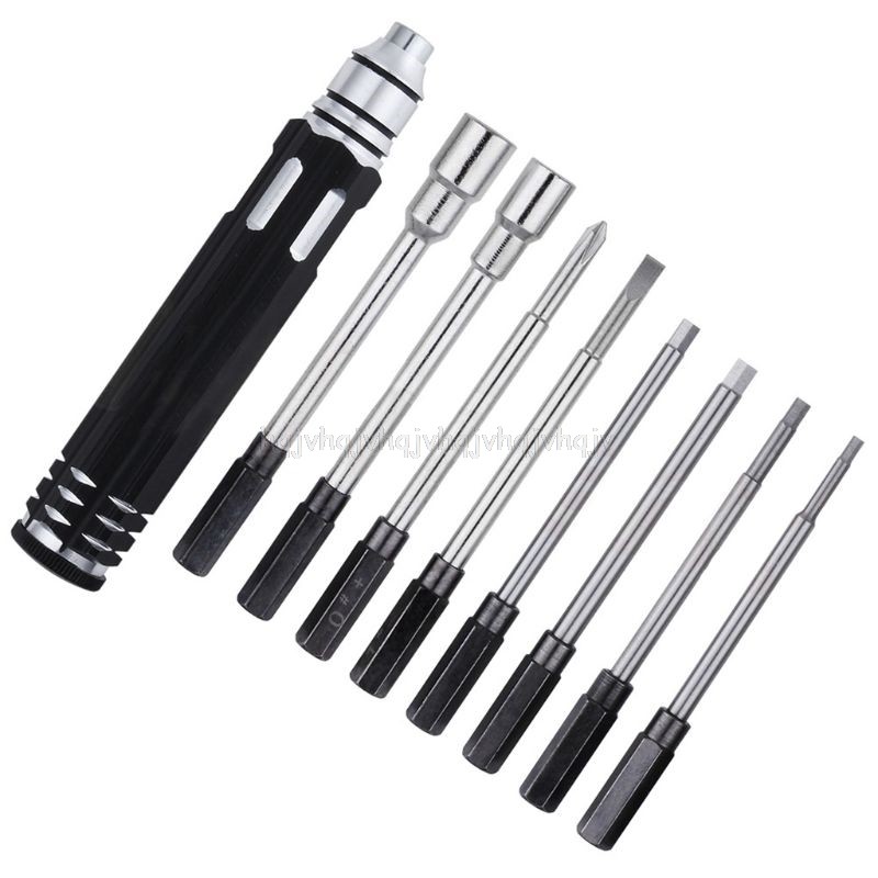 Steel 8 in 1 Screwdriver Set RC Repair Tool Kit Hexagon Socket for RC Car Drone Plane Hex Philips Screwdriver Socket Hexagonal N09 19