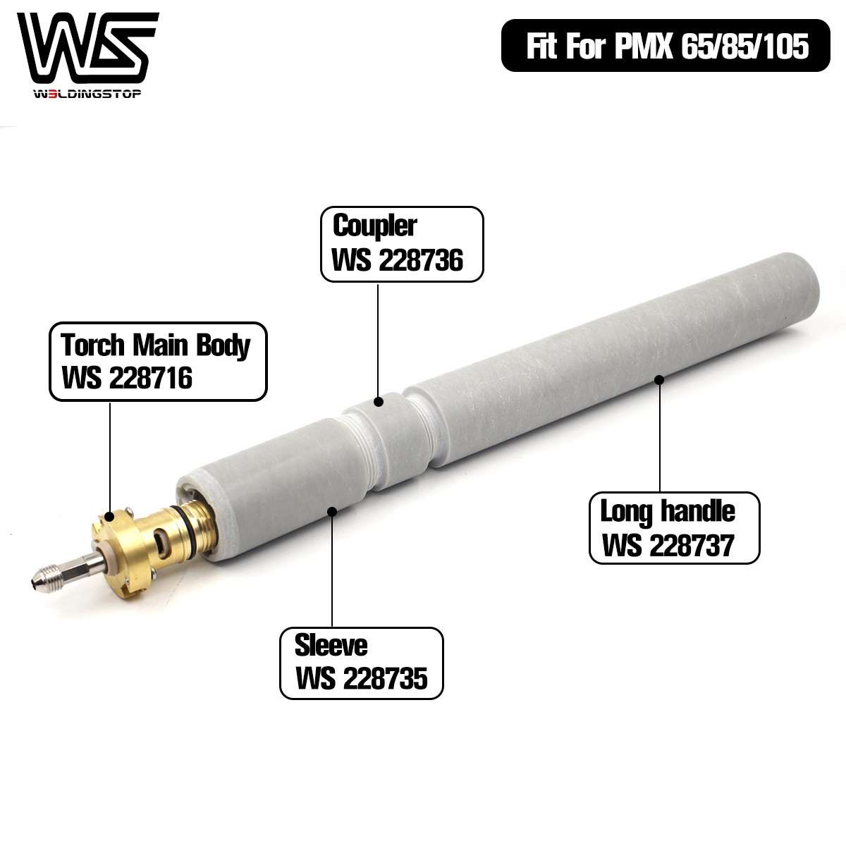 228716 228735 228736 228737 قطع البلازما الشعلة الجسم الرئيسي تصاعد كم ل PMX 65/85/105 WS OEM