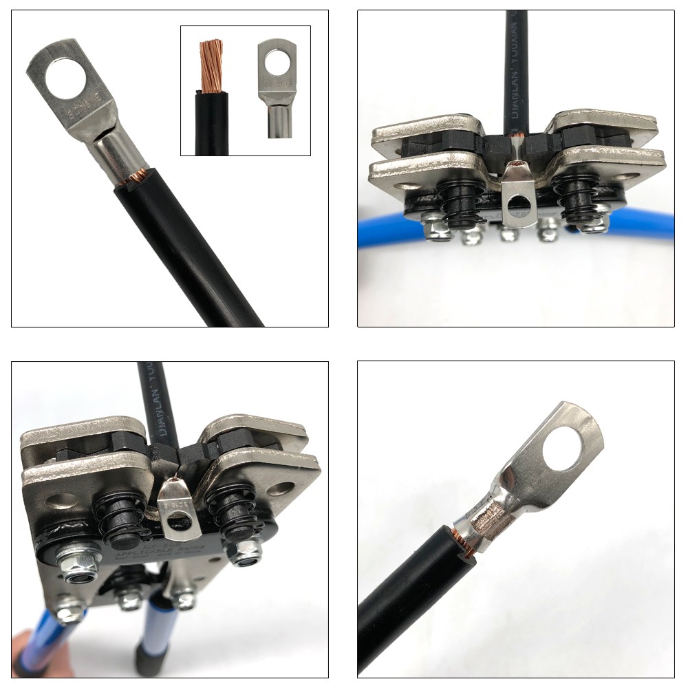 Cable Tying Tool Kit Brass Lever Annular End Crimping Pliers HX-50B 6.0 - 50mm 2 Car Battery Connector 60/100pcs Box