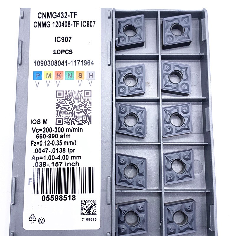 أداة تحول الطحن عالية الجودة CNMG120408 TF IC907/908 أدوات تحول خارجية CNMG 120408 أدوات إدراج كربيد