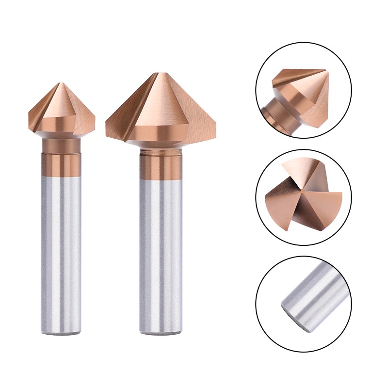 XCAN 3 Flute Chamfer Cutter 90 Degees 4.5-50mm HSS 6542 Drill Bit Drill Bit Wood Metal Hole Drill Tool Metal Cutter