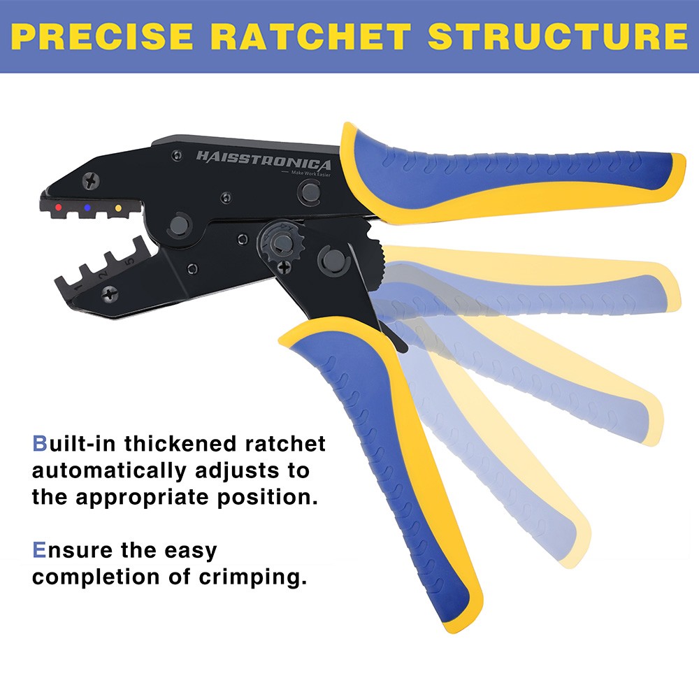 Haisstronica Crimping Tool Heat Shrink Connectors AWG 22-10 , Available For Nylon Connectors Electrical Connectors HS-8327